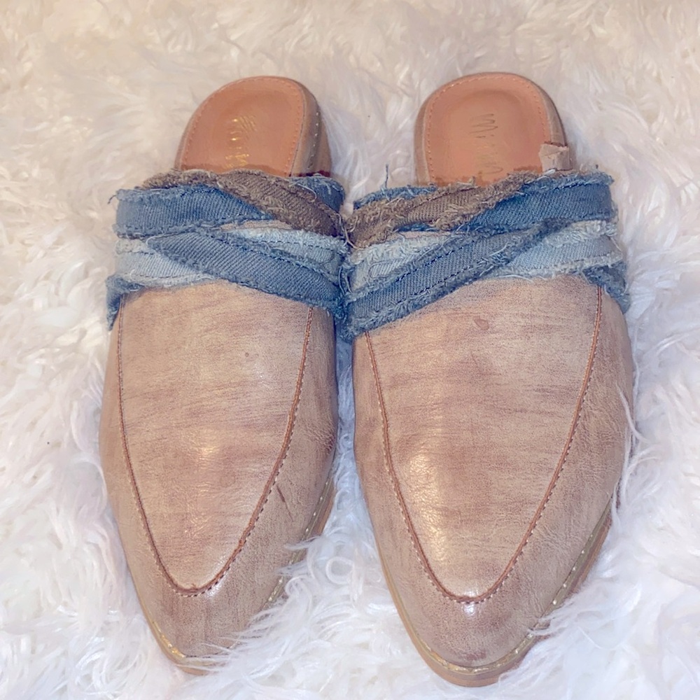 MI.IM GENUINE LEATHER POINTED SLIP ON  MULE
